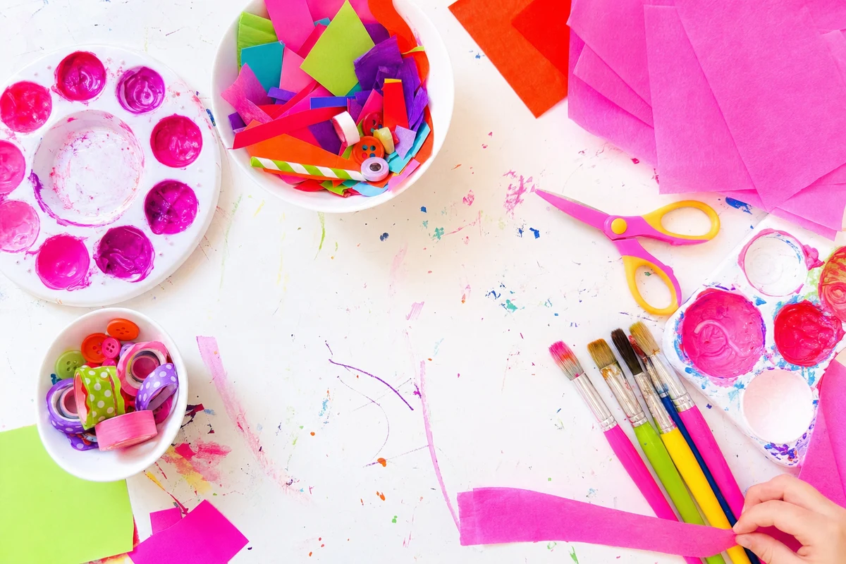 The first five things to buy, laid out on a kitchen table